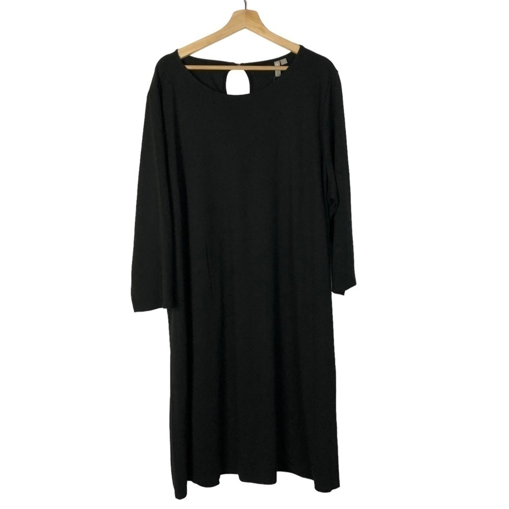 ASOS‎ Black Long Sleeve Knee Length A-Line Shift Dress 24